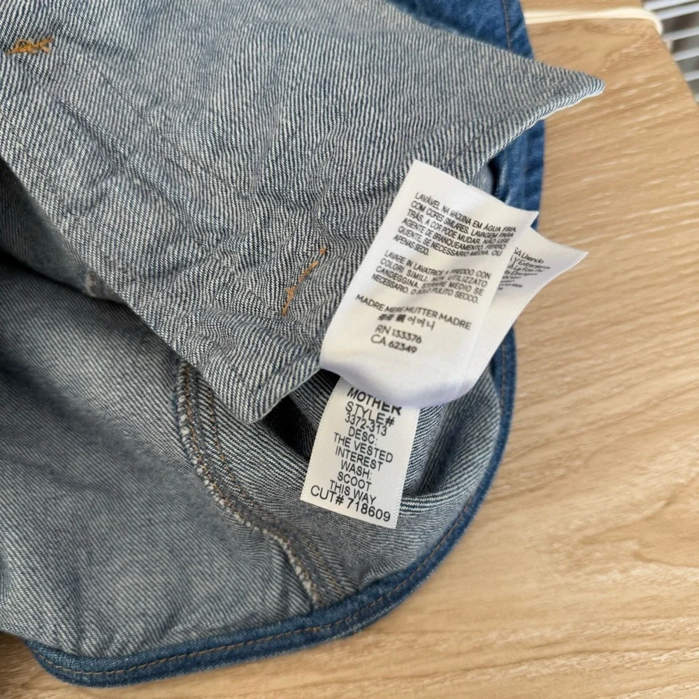 Mother Medium NEW The Vested Interest Scoot This Way High Neck Denim Office - Picture 7 of 8